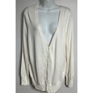Lane Bryant Cardigan Women’s 14-16 Ivory V-neck Long Sleeve Lightweight NEW